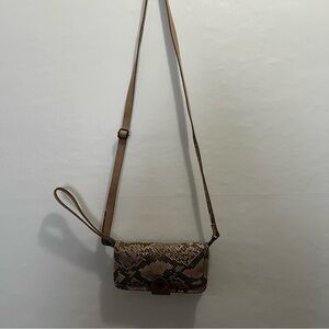 Ranch Wear Tell Texas Stylish Brown Snake Print Crossbody Bag Wristlet